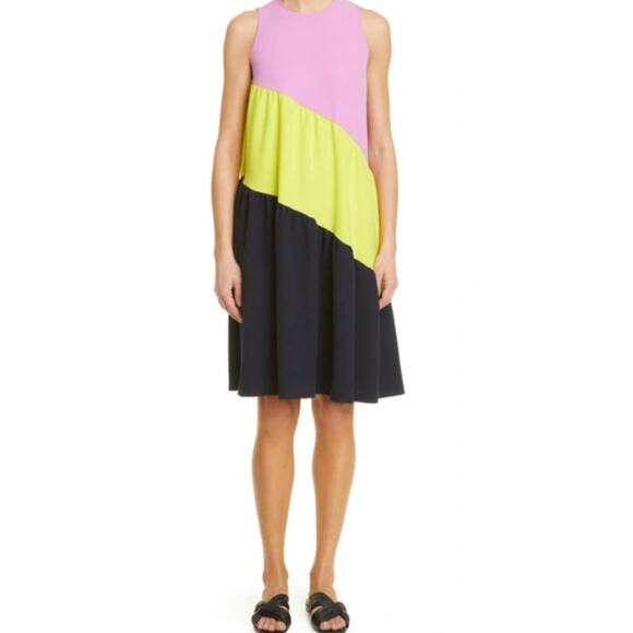NEW! Lela Rose Colorblock Sleeveless Shift Dress Large - Picture 1 of 6